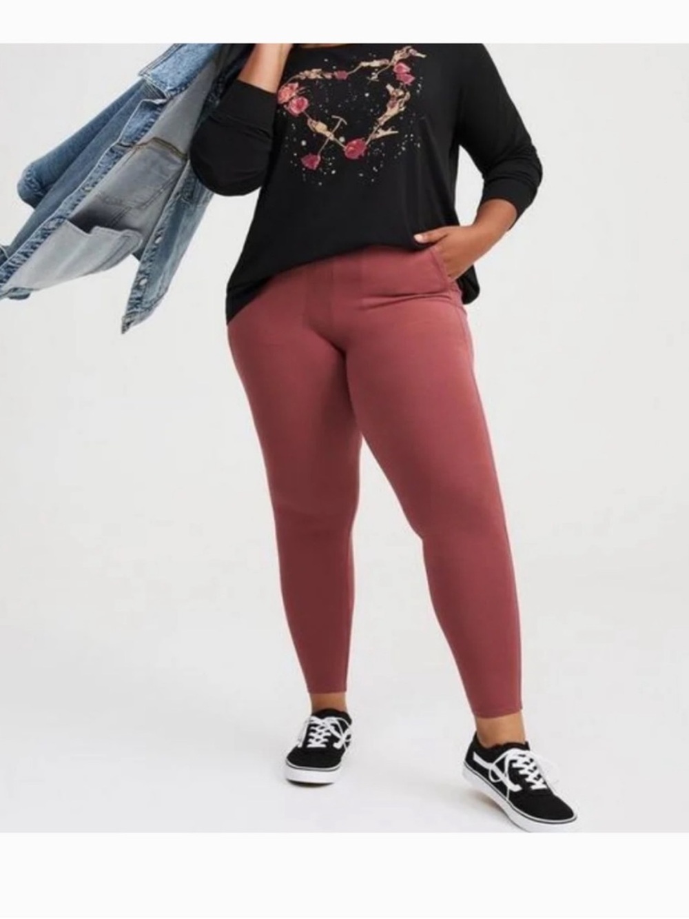 NWT Torrid Active Rose Pink 4-Way Stretch Pocket Leggings Size 00 10